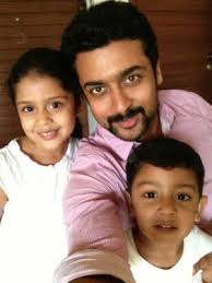 Suriya with his kids