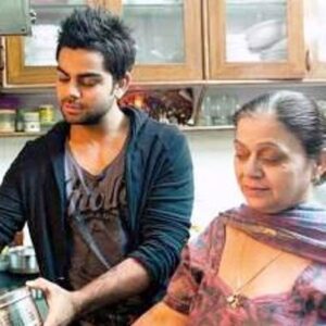 Virat Kohli with his mother