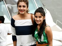 Raveena Tandon with her daughter Rasha