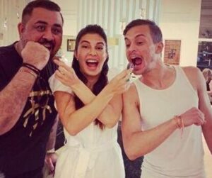 Jacqueline Fernandez with her brothers