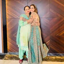 Sunanda Sharma with her mother