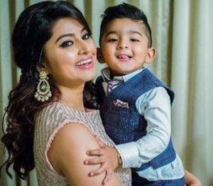 Sneha with her son