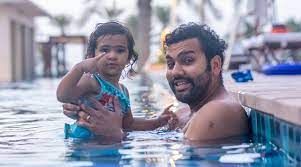 Rohit Sharma with his daughter