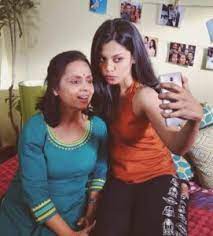 Akanksha Thakur with her mother