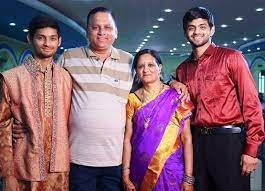 B. Sai Praneeth with his family