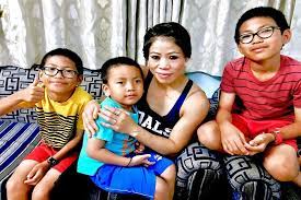Mary Kom with her sons